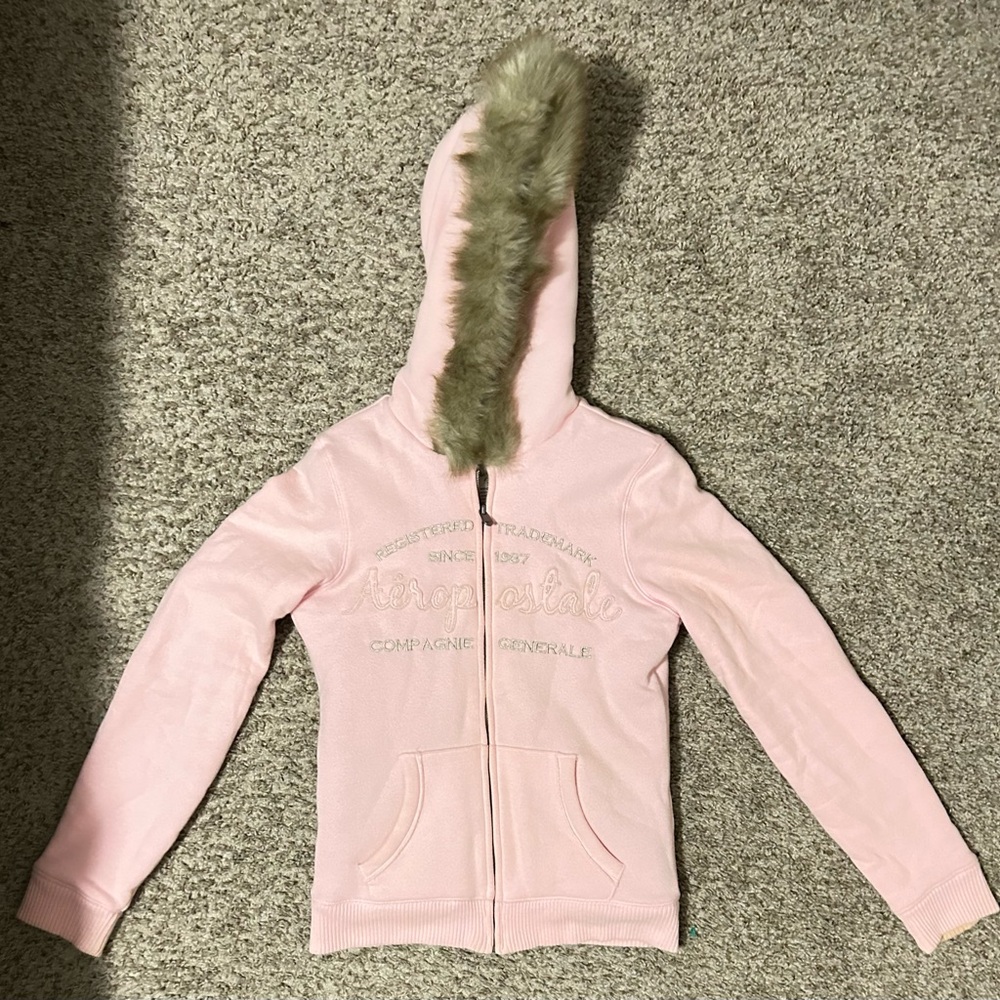 Aeropostale pink all fur hoodie M/M